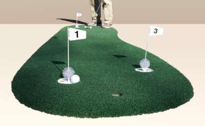 3' x 9' 3-Hole Pro Indoor Putting Green - Made from the World's Best Turf